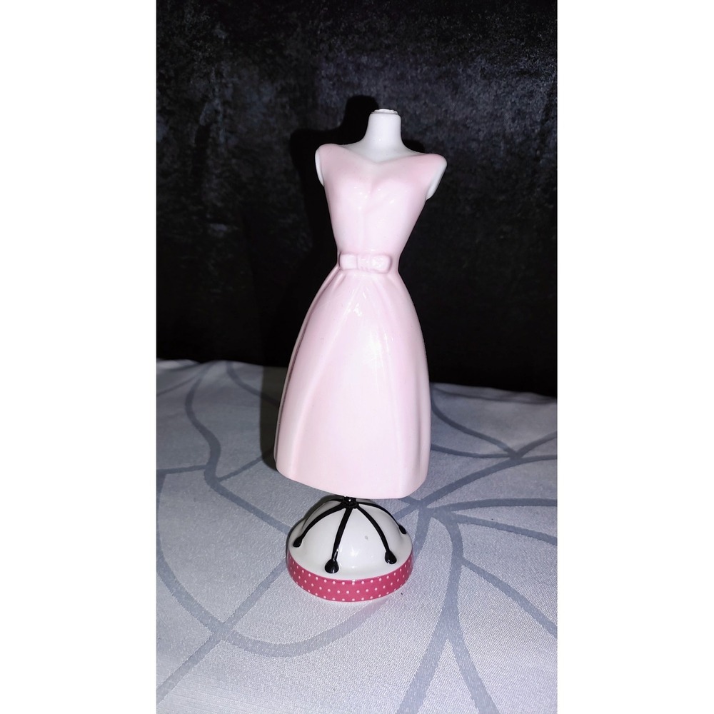 45th Barbie Anniversary Glass Pink  Dress Form No Head 7 Inches Figurine
